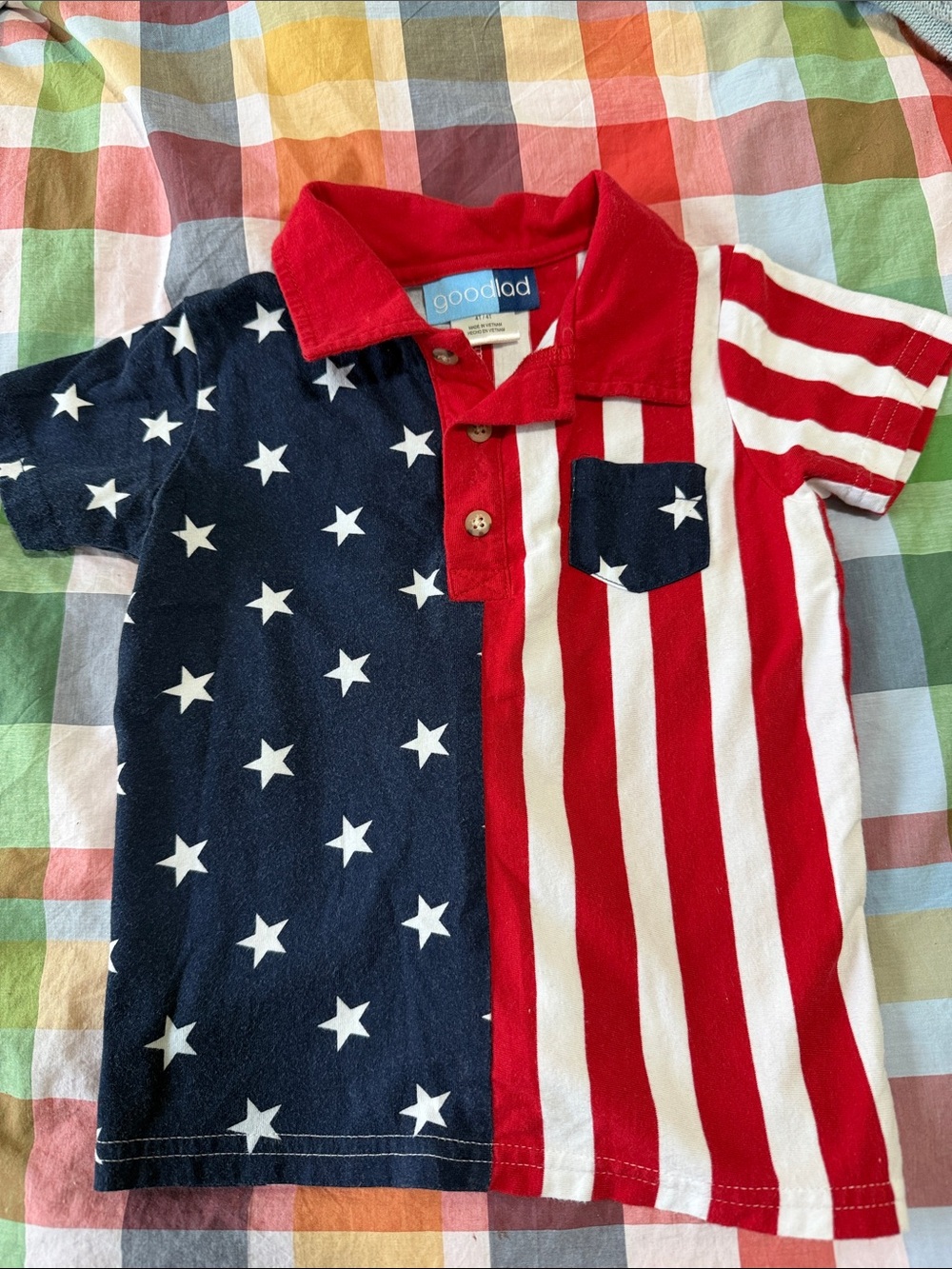 Good Lad Red, White & Blue Star-Stripe Polo